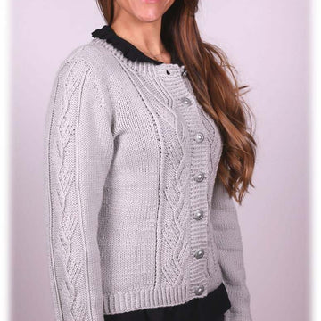 Women's Twist Stitch Cardigan in Plymouth Yarn Arequipa Worsted
