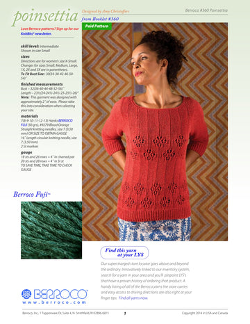 Berroco Poinsettia Jumper Knitting Pattern