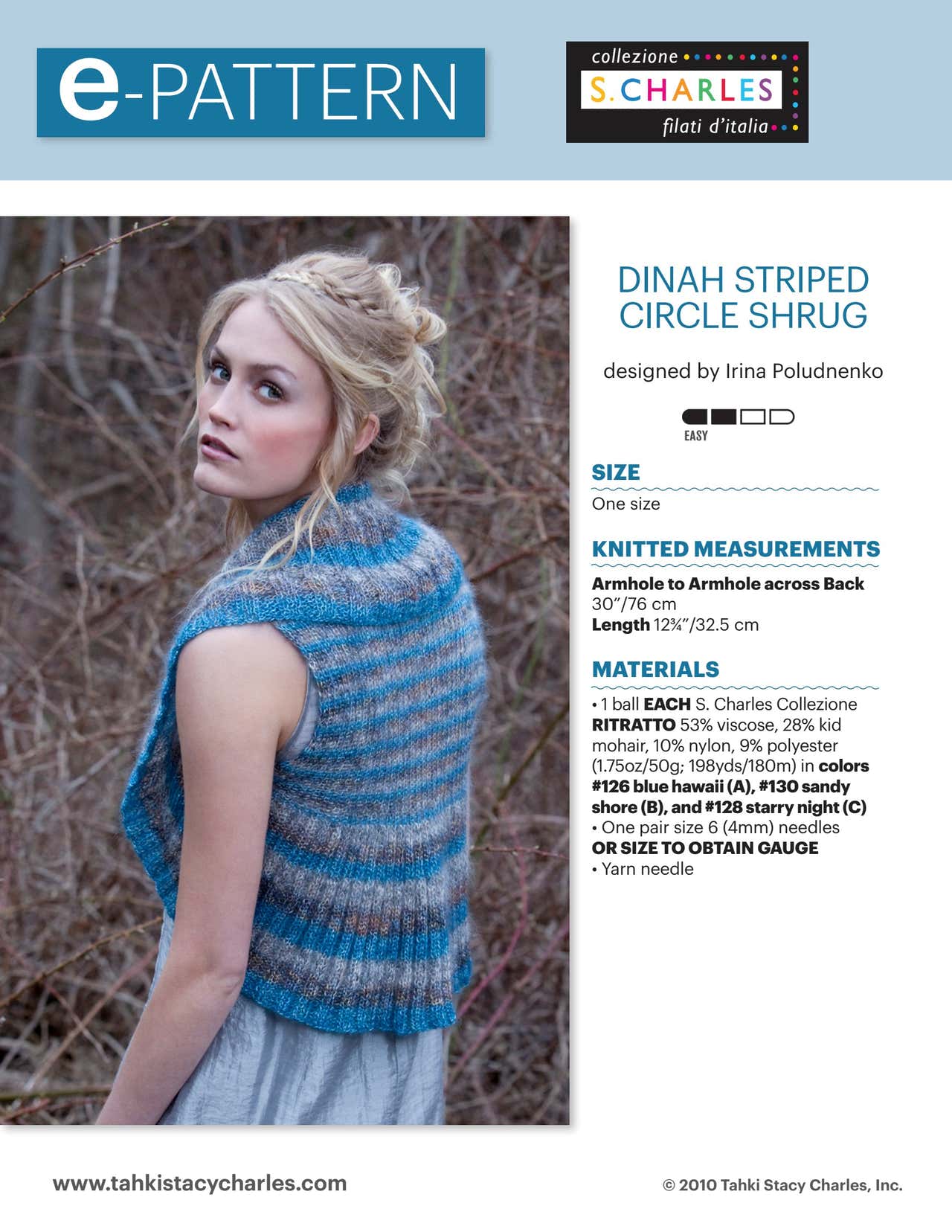 Stacy Charles Fine Yarns Dinah Striped Circle Vest Knitting