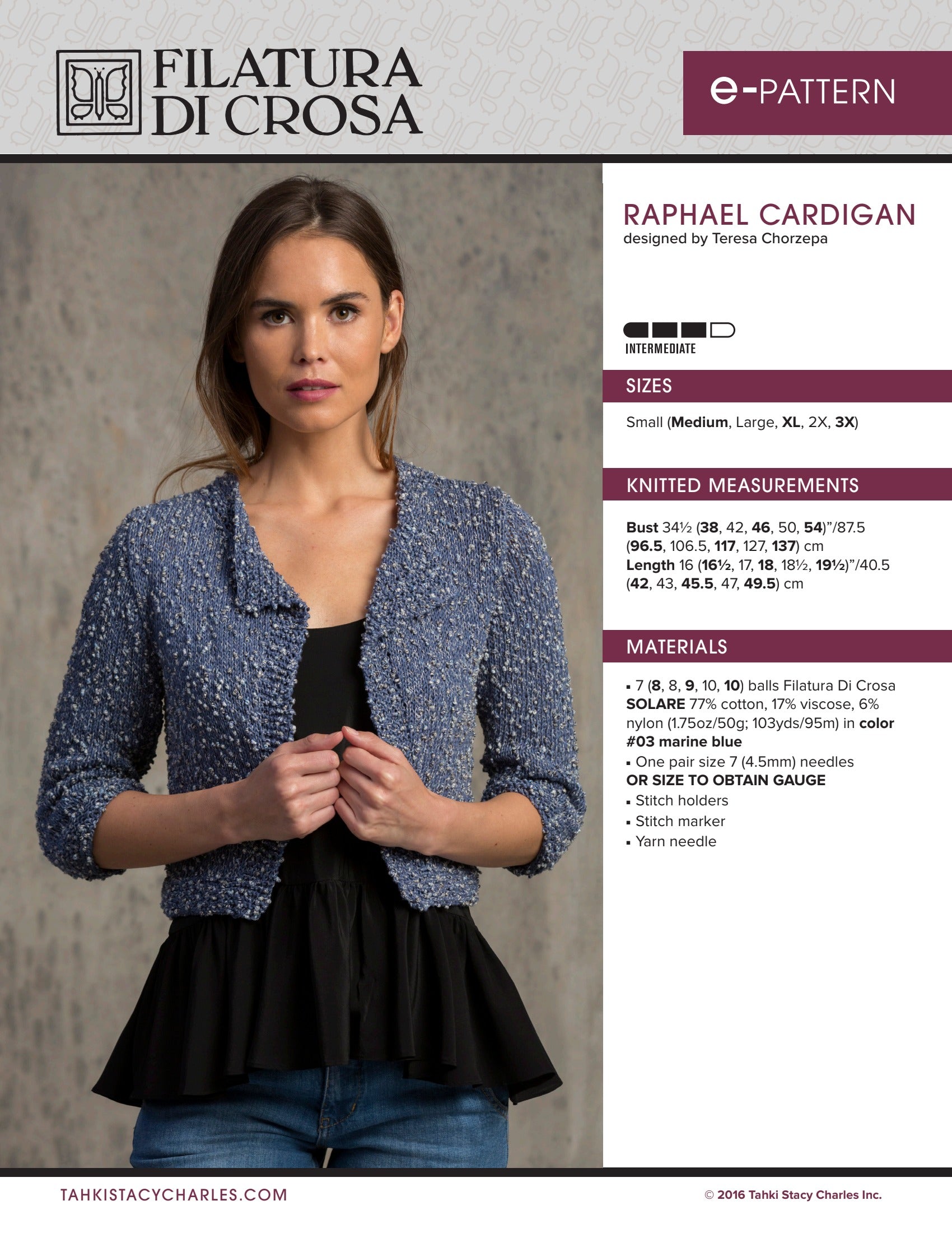 Filatura Di Crosa Raphael Cardigan Knitting Pattern
