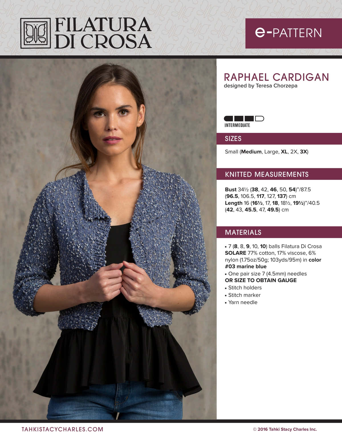 Filatura Di Crosa Raphael Cardigan Knitting Pattern