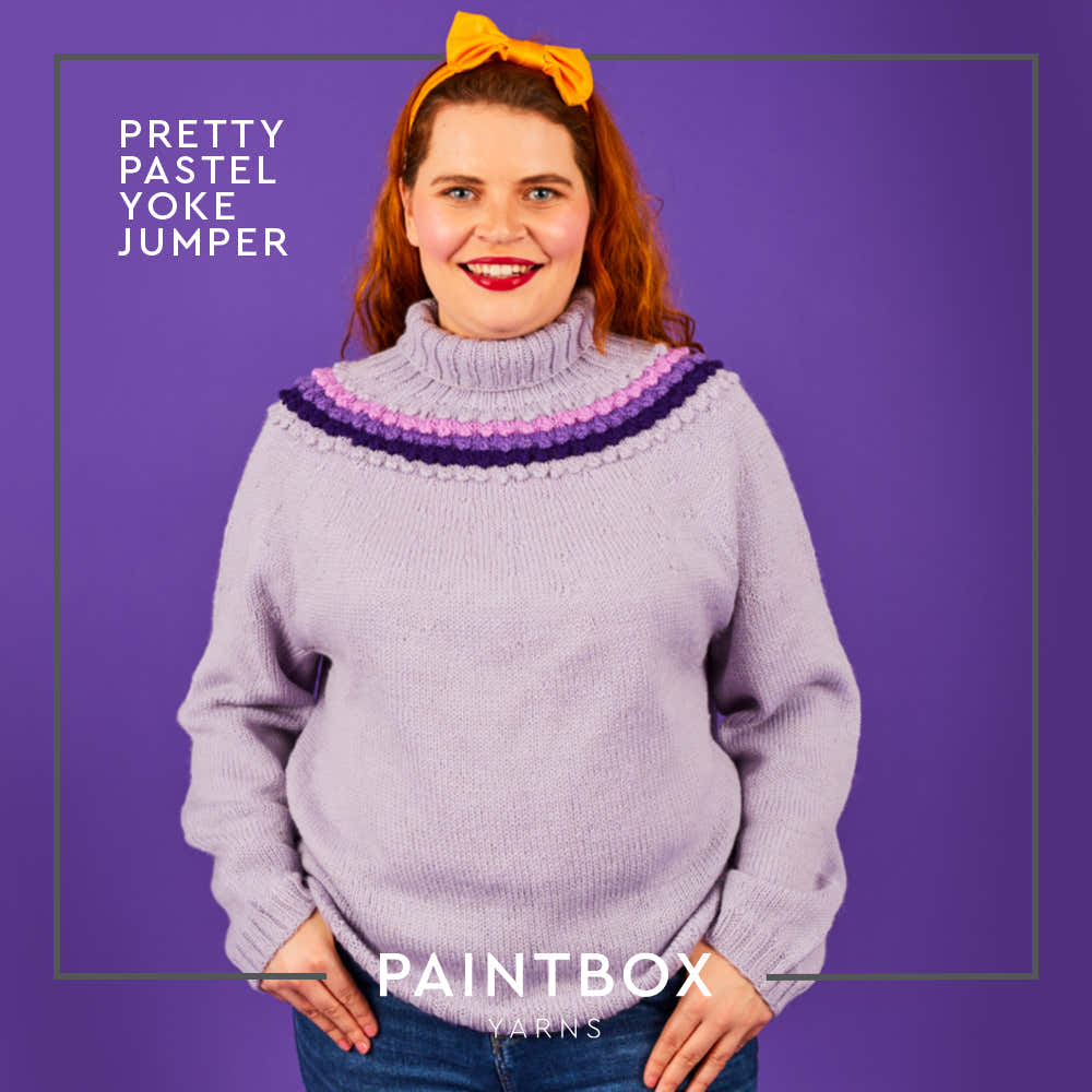 Paintbox Yarns Bobble Yoke Jumper Knitting Pattern