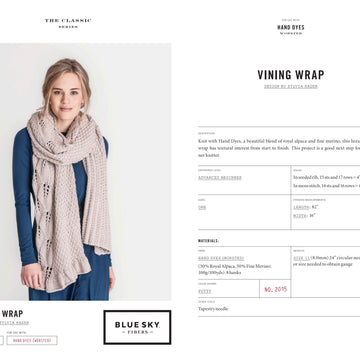 Blue Sky Fibers Vining Wrap Scarf Knitting Pattern