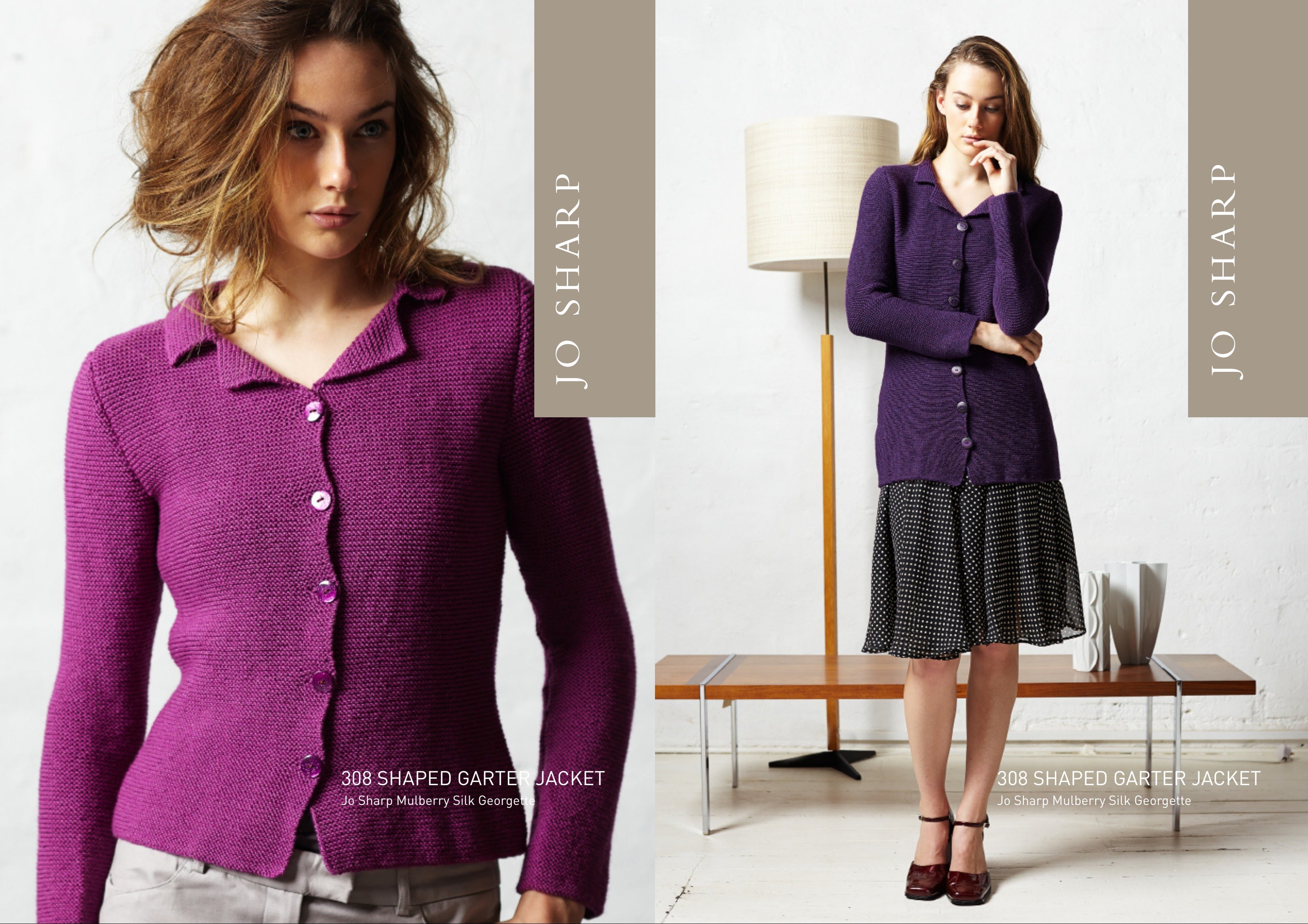 Jo Sharp Shaped Garter Jacket Cardigan Knitting Pattern