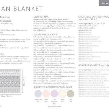 MillaMia Johan Baby Blanket Knitting Pattern