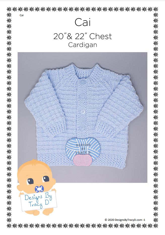 Cai unisex baby cardigan 20" & 22" chest