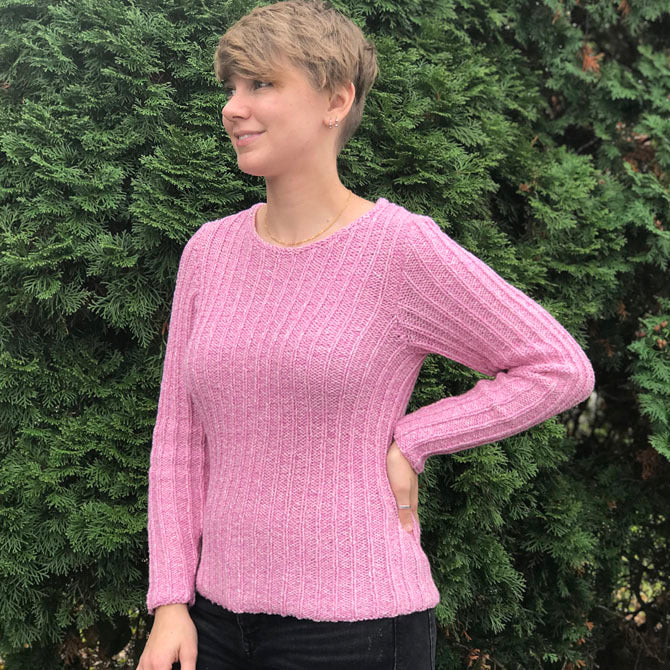 Plymouth Yarn Reverse Rib Pullover Jumper Knitting Pattern