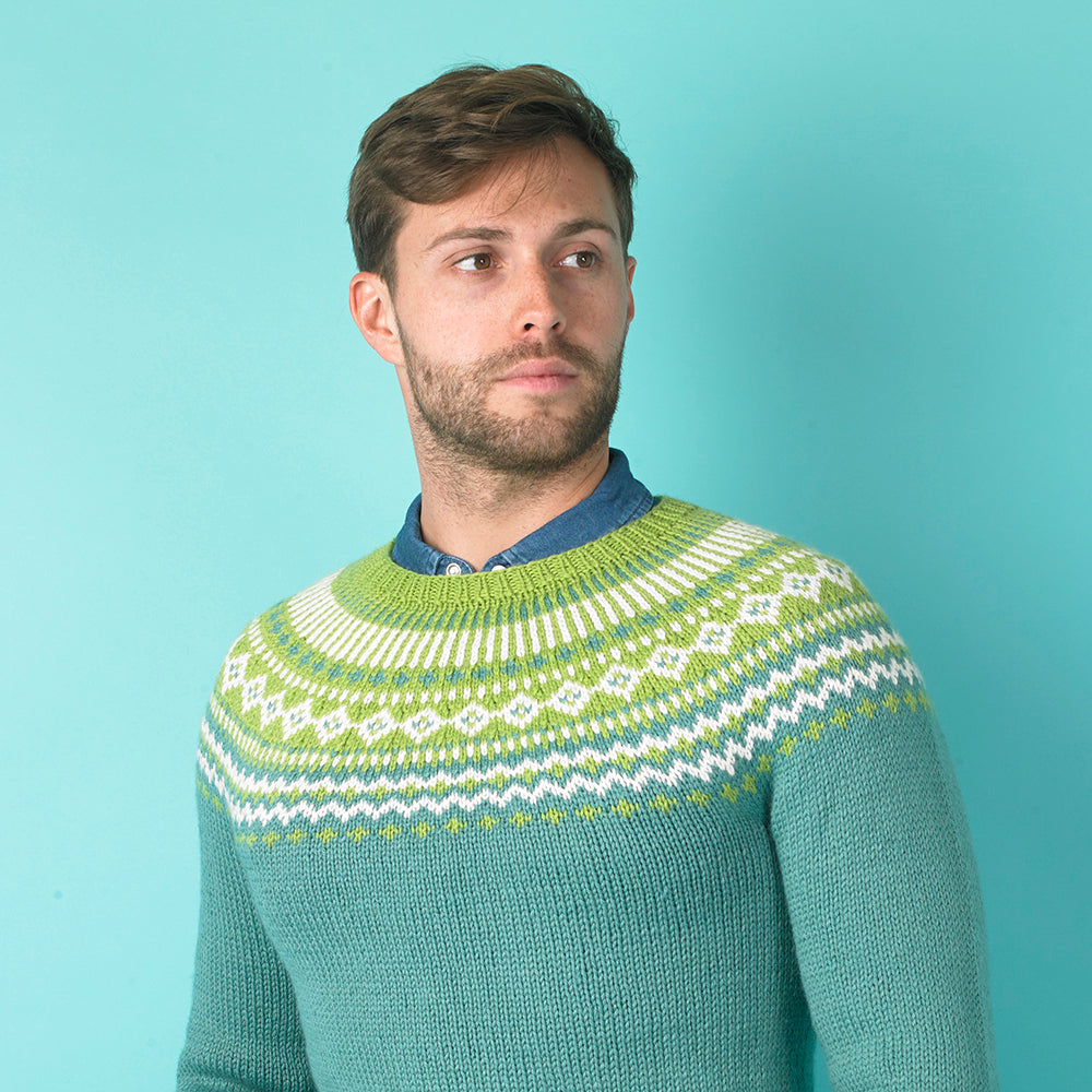 Paintbox Yarns Forest Fairisle Yoke Jumper Knitting Pattern
