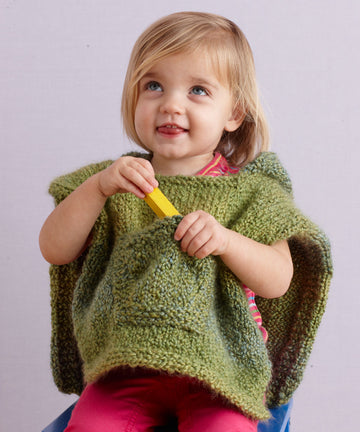Hooded Baby Poncho in Lion Brand Homespun - 70358B PDF