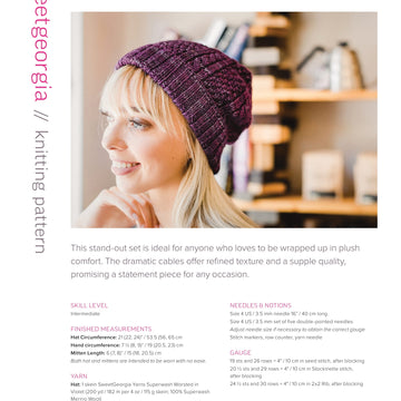 SweetGeorgia Sunbury Set Hat Knitting Pattern