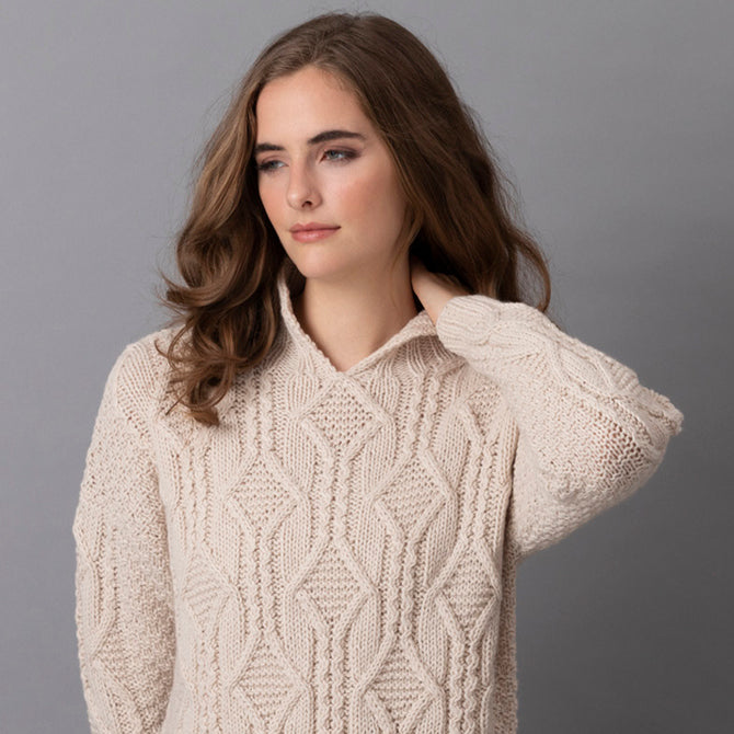 String Avery Cabled Pullover Jumper Knitting Pattern