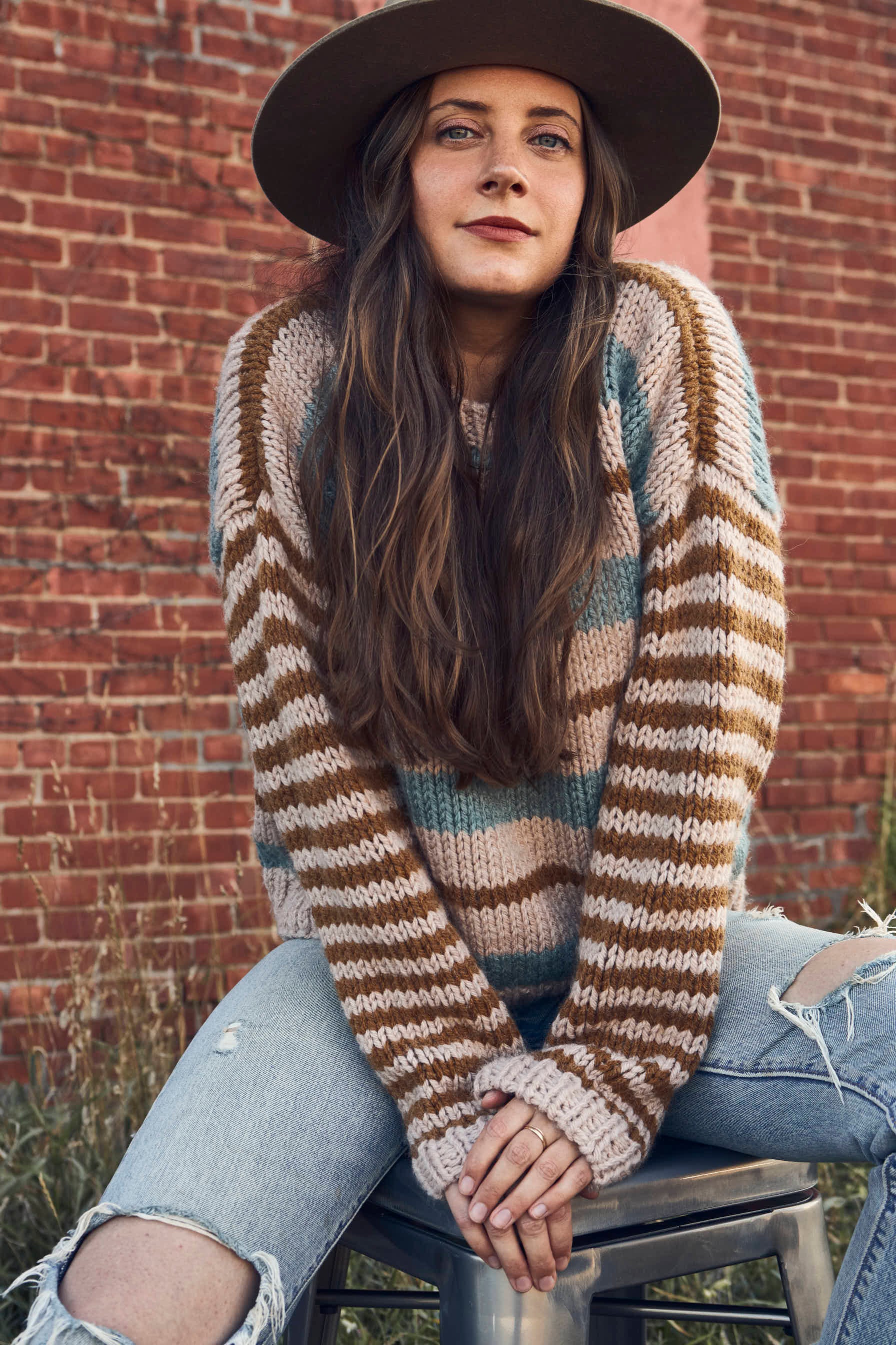 Easton Striped Pullover Jumper Knitting Pattern