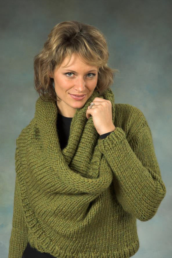 Women's Loop Cowl Sweater in Plymouth Yarn De Aire - 2255 - PDF