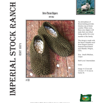 Imperial Yarn Retro Thrum Slippers Booties Knitting Pattern