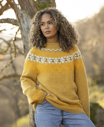 Jonstøl Sweater in Yellow Viking Garn Viking Wool
