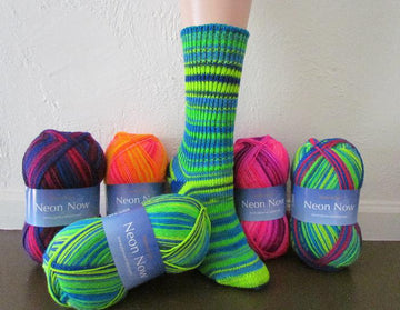 Basic Socks in Plymouth Yarn Neon Now - F533 - PDF