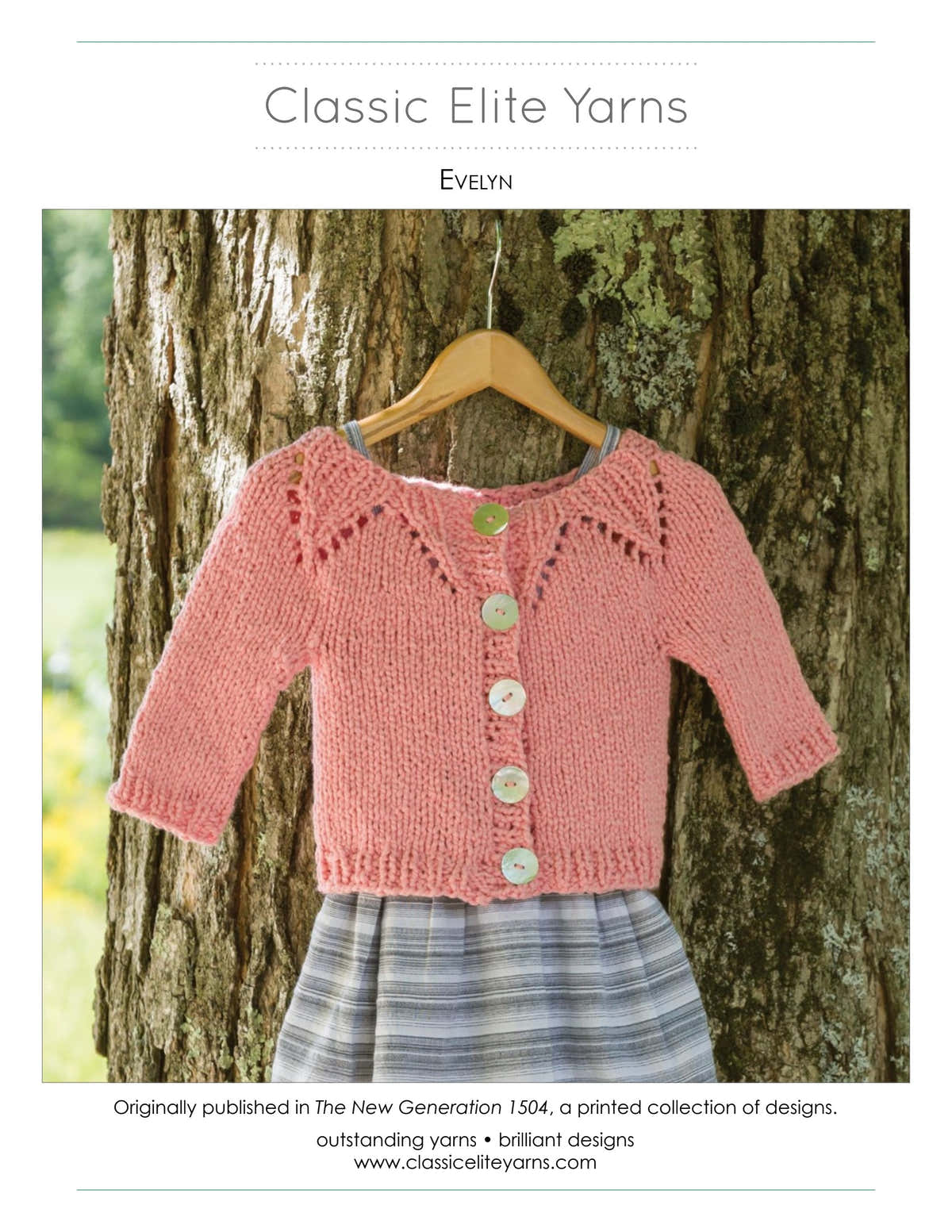 Classic Elite Yarns Evelyn Cardigan Knitting Pattern