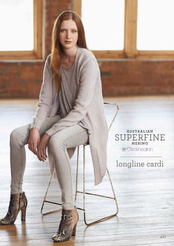 Cleckheaton Longline Cardi Cardigan Knitting Pattern