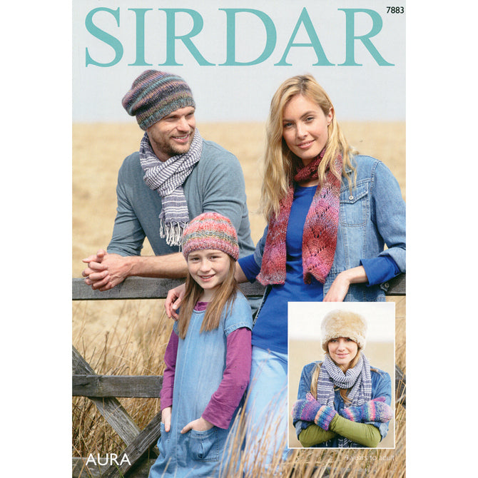 Sirdar 7883 Hats, Scarf and Mittens Knitting Pattern