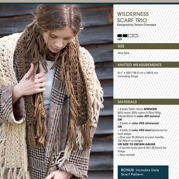 Tahki Yarns Wilderness Scarf Trio Knitting Pattern