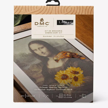 Inspired by Mona Lisa & Sunflowers, Leonardo Da Vinci & C. Maratti, Le Louvre, Embroidery Kit