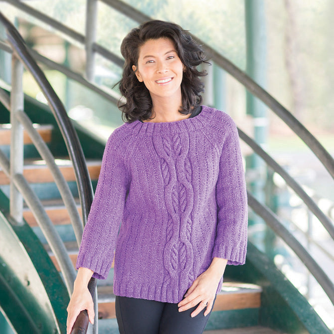Cascade Yarns W Oversized Cabled Raglan Knitting Pattern