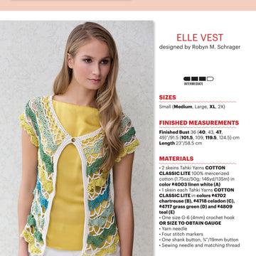 Tahki Yarns Elle Vest Crochet Pattern