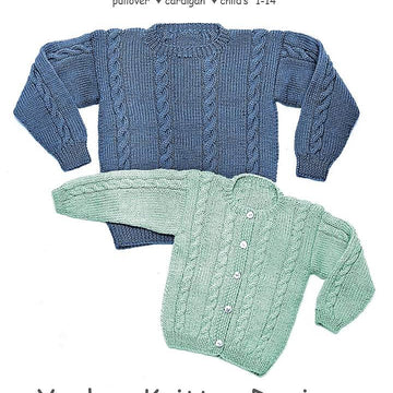 #22 Cable Sweaters- child's cardigan & pullover