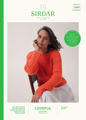 Trumpet Flower Rib Sweater in Sirdar Loveful 100% Bio Blend - 10909 PDF