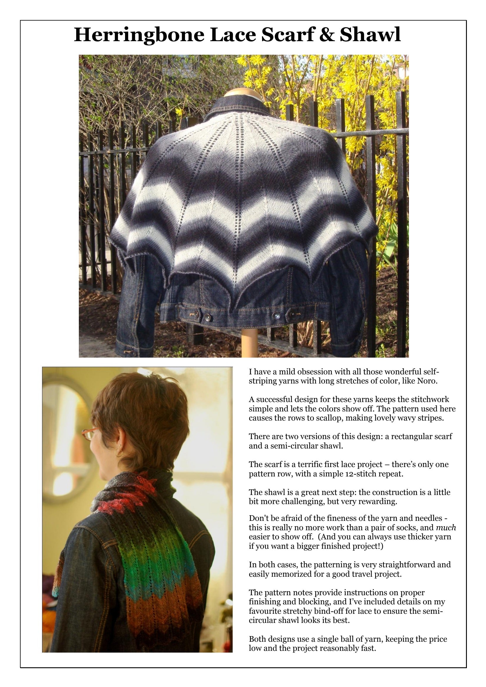 Kate Atherley Herringbone Lace Scarf & Shawl Knitting