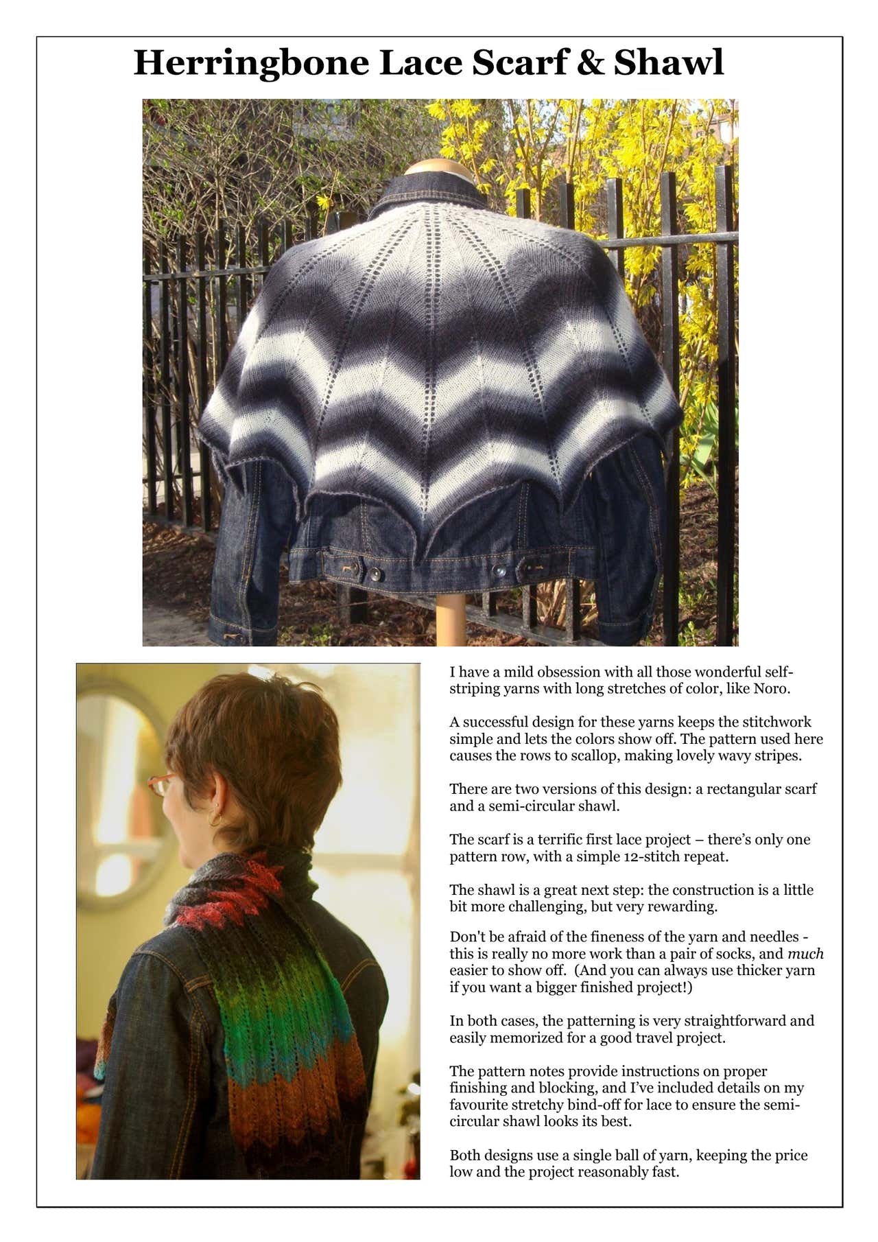Kate Atherley Herringbone Lace Scarf & Shawl Knitting