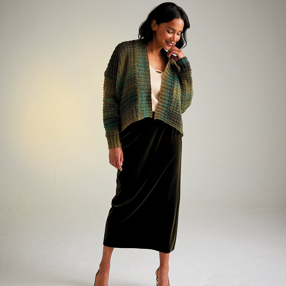 Sirdar Evergreen Edge to Edge Cardigan Knitting Pattern