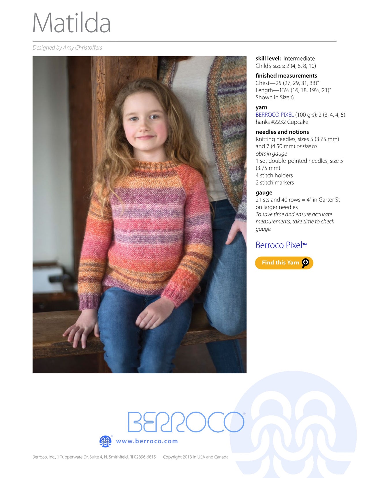 Berroco Matilda Jumper Knitting Pattern