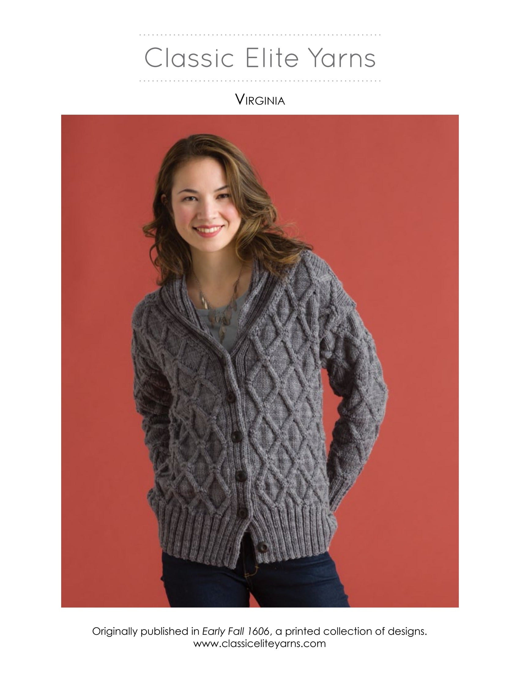 Classic Elite Yarns Virginia Cardigan Knitting Pattern