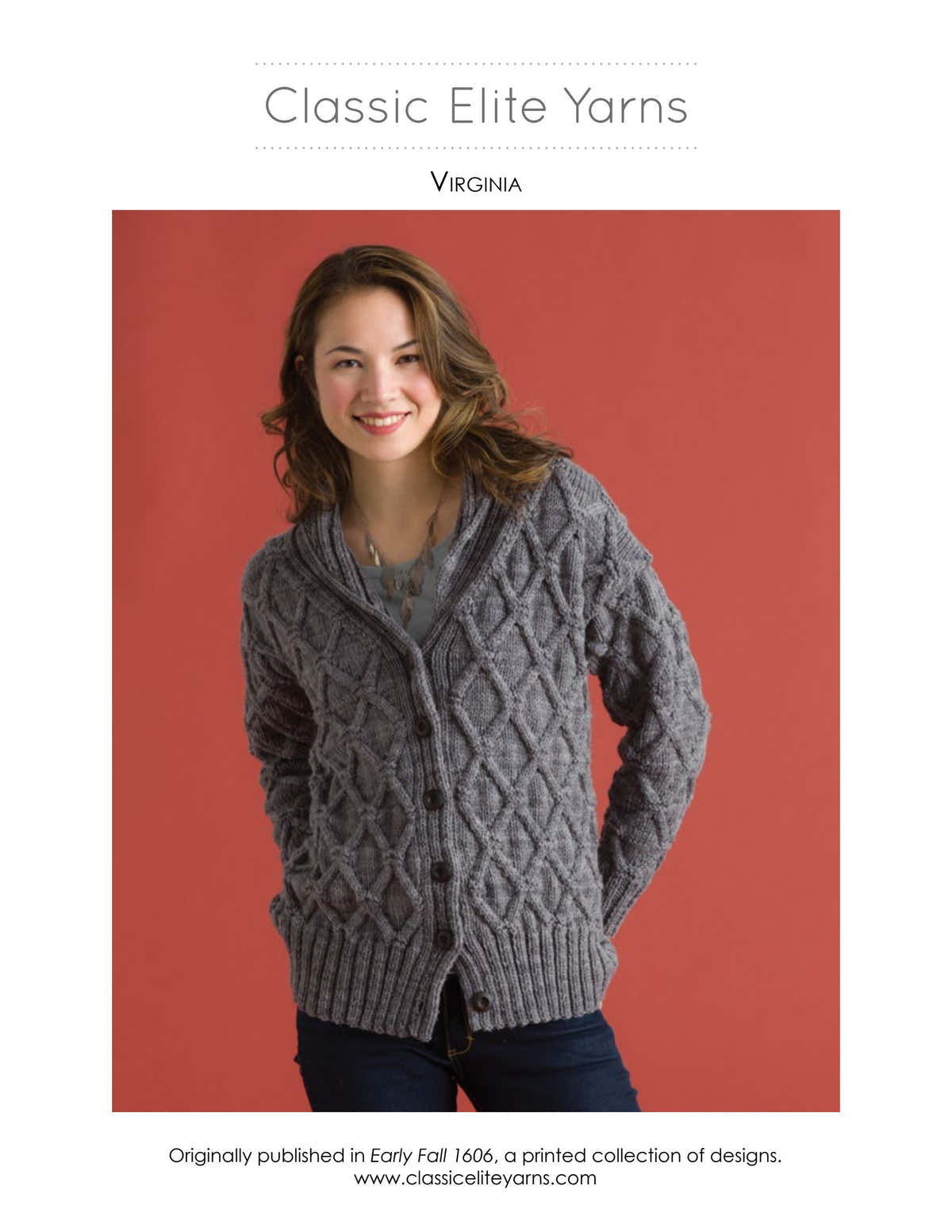 Classic Elite Yarns Virginia Cardigan Knitting Pattern