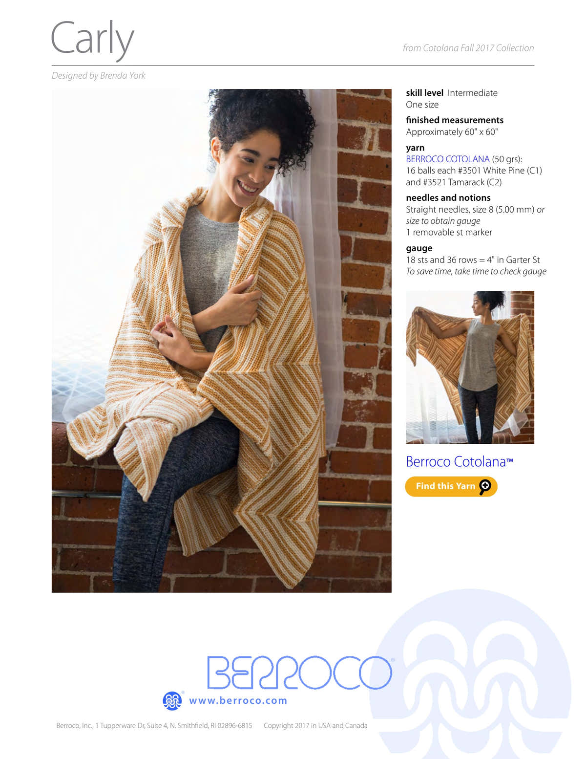 Berroco Carly Blanket Knitting Pattern