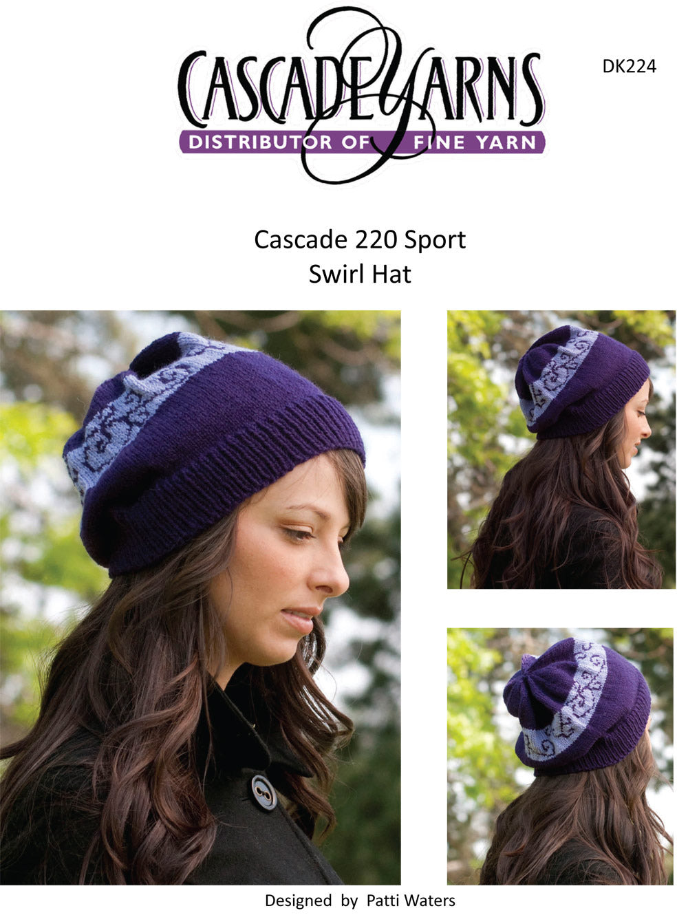 Cascade Yarns DK Swirl Hat Knitting Pattern