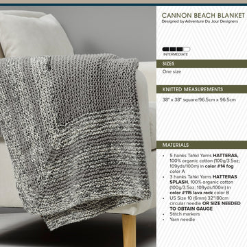 Tahki Yarns Cannon Beach Blanket Knitting Pattern