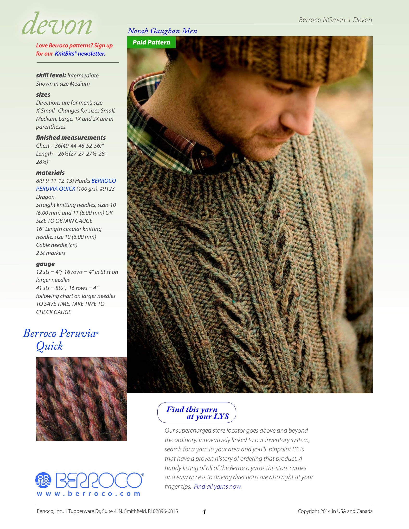 Berroco Devon Jumper Knitting Pattern