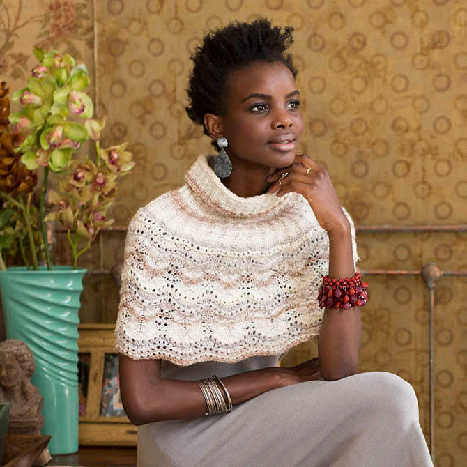 Noro Mock Neck Capelet Knitting Pattern