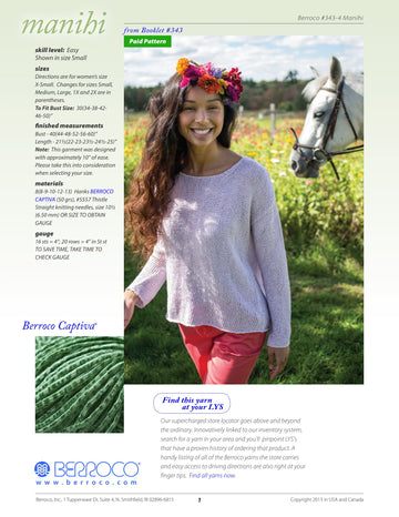 Berroco Manihi Jumper Knitting Pattern