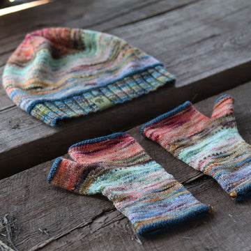 Koigu Pictor Hat and Fingerless Gloves Knitting Pattern