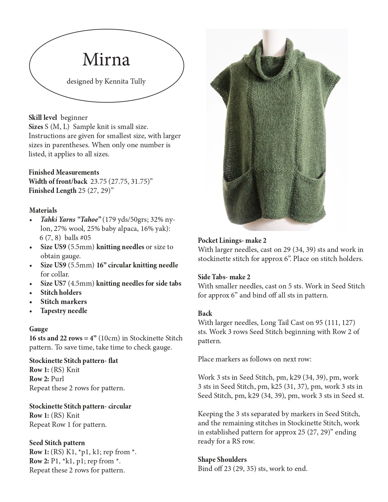 Wildflowerknits Mirna Cape Knitting Pattern