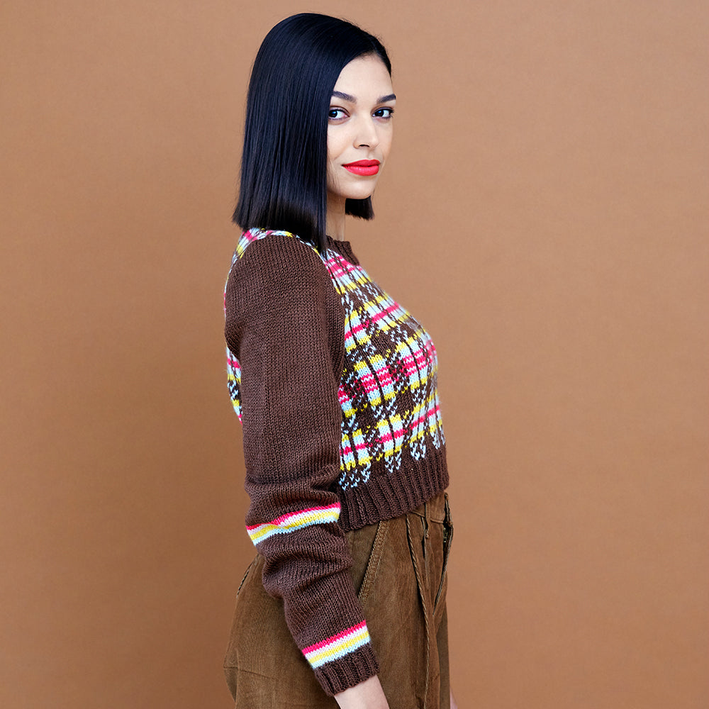 Paintbox Yarns Multi Tartan Jumper Knitting Pattern