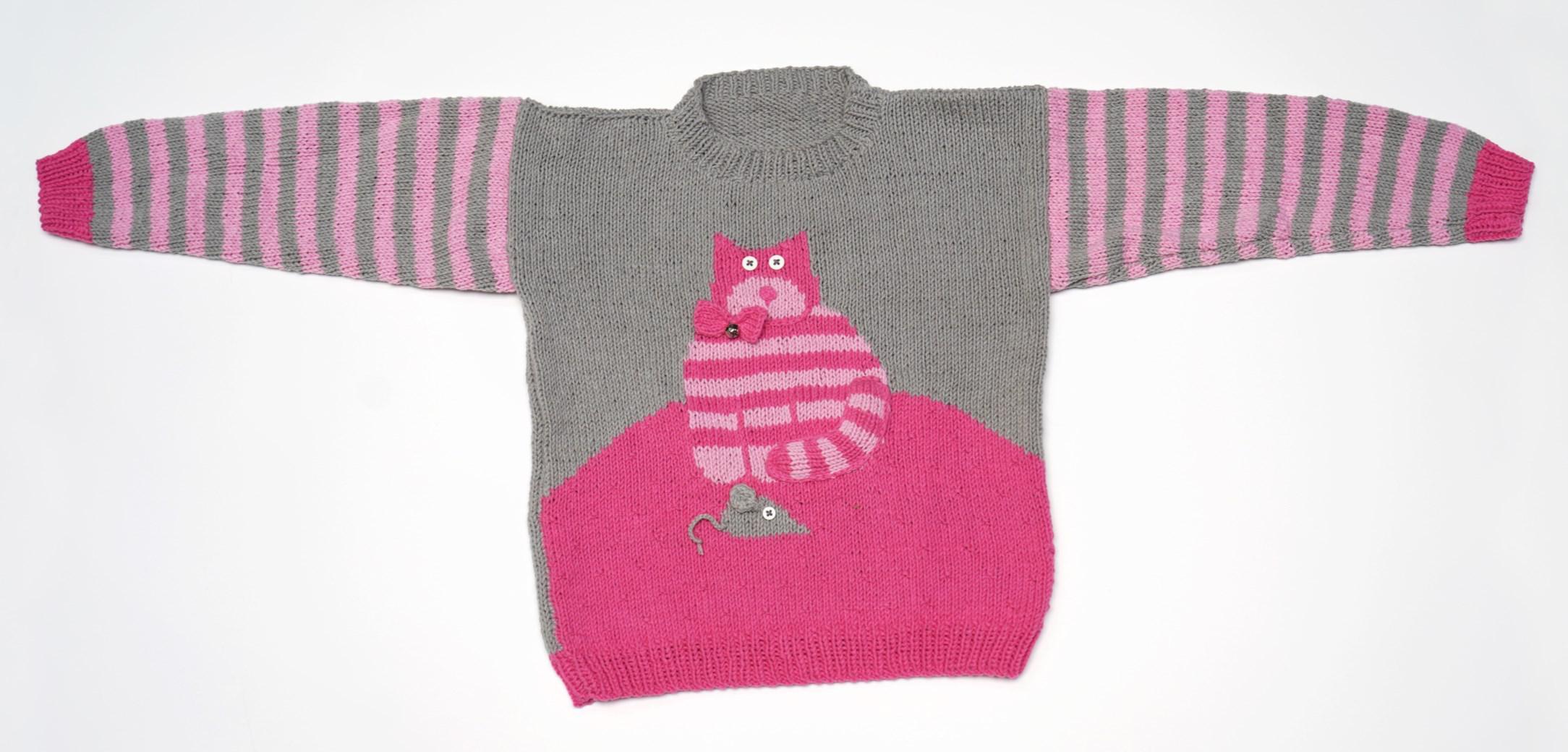 Cascade Yarns DK Cat & Mouse Sweater Jumper Knitting Pattern