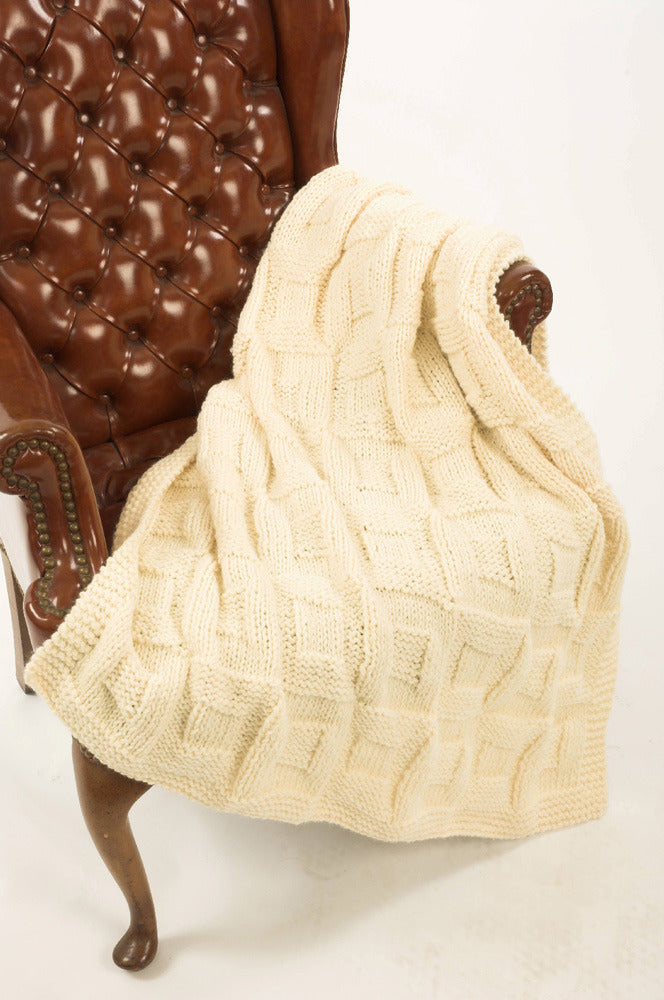 Plymouth Yarn Encore Reversible Afghan Knitting Pattern