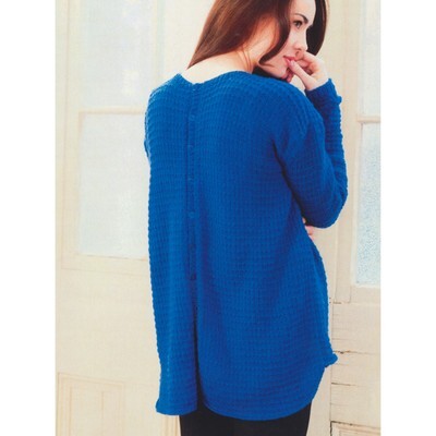 Plymouth Yarn 2736 Button Back Cardigan Knitting Pattern
