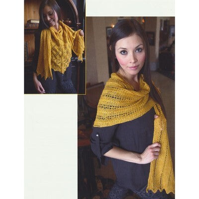 Plymouth Yarn 2882 Paneled Shawl Wrap Knitting Pattern