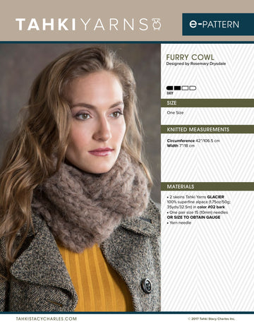 Tahki Yarns Furry Cowl Knitting Pattern