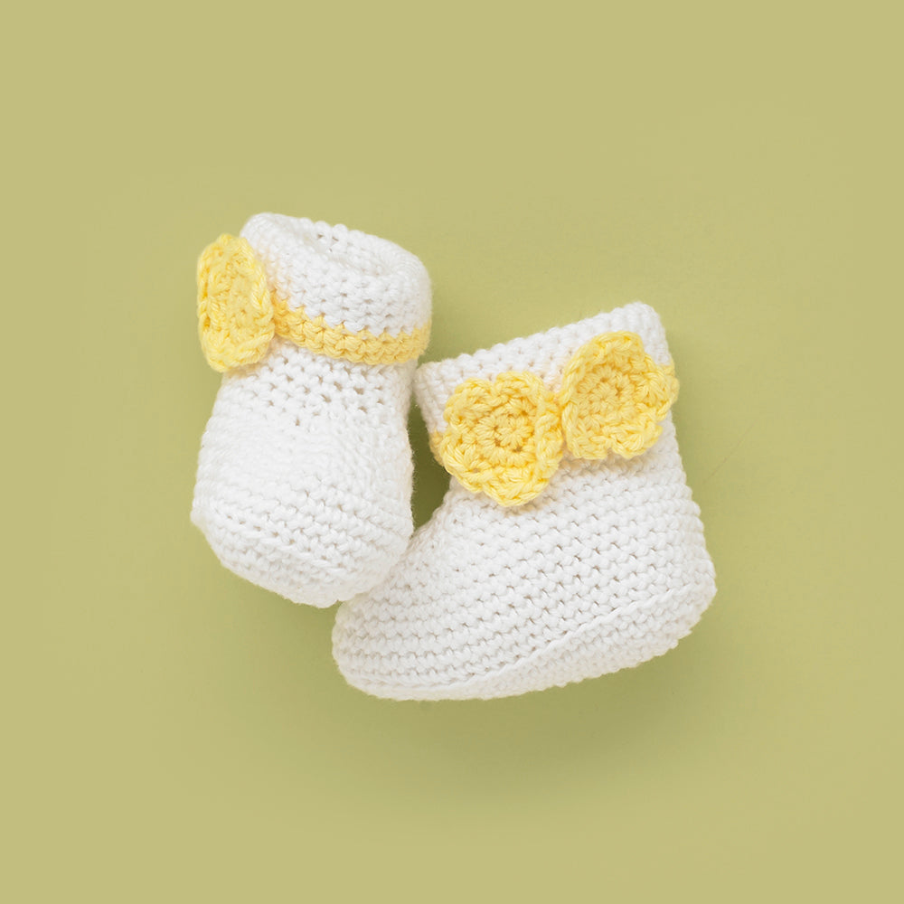Paintbox Yarns Fledgling Floral Bootees Crochet Pattern